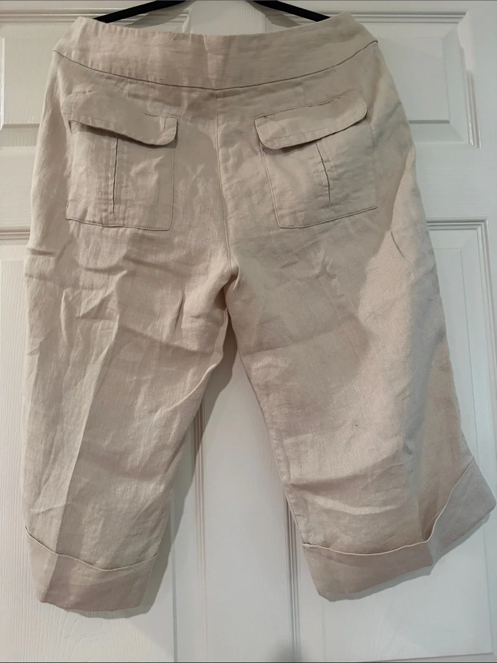 Light Beige Linen Capri Pants Size 12